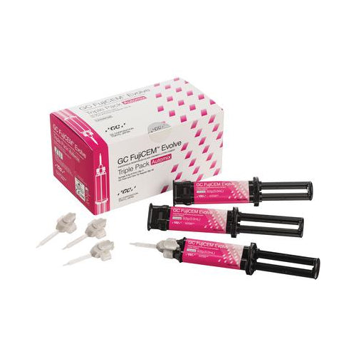 GC 012953 FujiCEM Evolve Glass Ionomer Cement Triple Pack Automix Kit 012950 GC 012953 FujiCEM Evolve Glass Ionomer Cement Triple Pack Automix Kit 012950